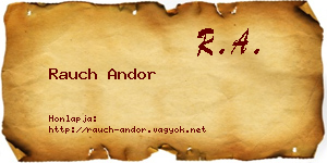 Rauch Andor névjegykártya